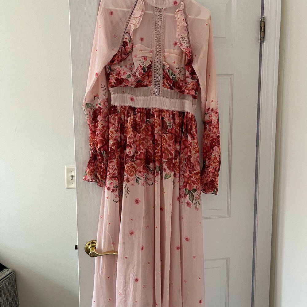 Rachel Parcell Pink Floral Midi Dress